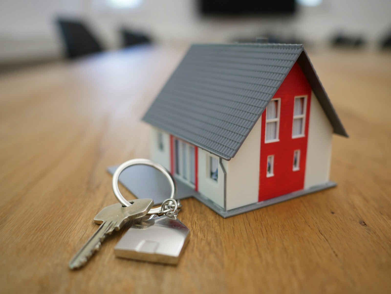 House keys resting on a table